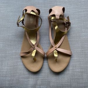 NWOT Seychelles Destiny Pink Gold Sandals Sz 9.5